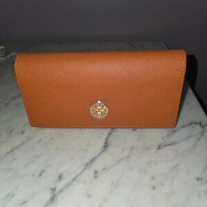 Tory Burch Orange Saffiano Leather Eyeglass Case w/ Cloth